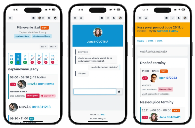 aplikacia jazdy na mobile